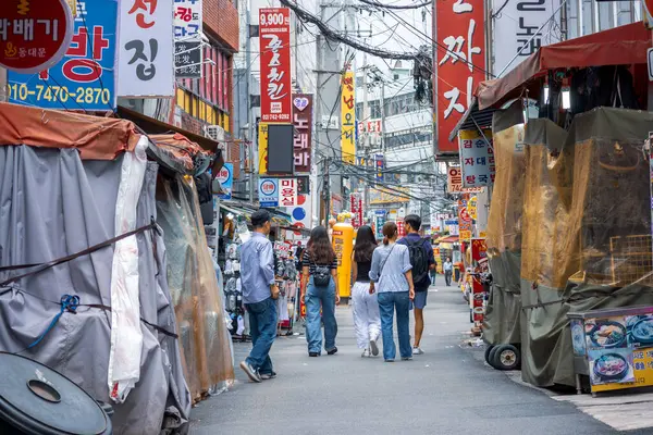 Seoul South Korea July 2023 Lively Korean Street Market Vibrant — Stock Photo, Image