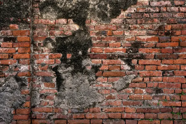 Starożytne Cegły Powierzchnia Ściany Plamami Wody — Zdjęcie stockowe
