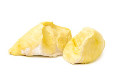 Mon thong durian posası beyaz arka planda izole edilmiş özel kokusu ve kremalı tatlı tadı ile bilinen Tayland meyvesi.