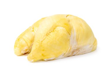 Mon thong durian posası beyaz arka planda izole edilmiş özel kokusu ve kremalı tatlı tadı ile bilinen Tayland meyvesi.