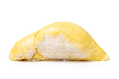 Mon thong durian posası beyaz arka planda izole edilmiş özel kokusu ve kremalı tatlı tadı ile bilinen Tayland meyvesi.