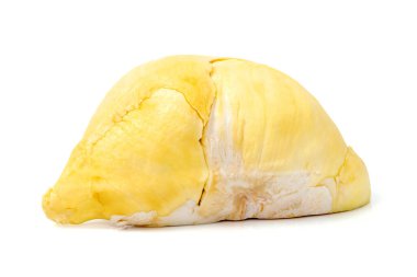 Mon thong durian posası beyaz arka planda izole edilmiş özel kokusu ve kremalı tatlı tadı ile bilinen Tayland meyvesi.