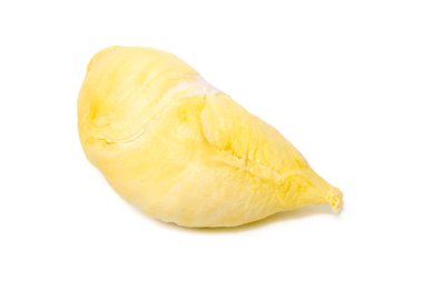 Mon thong durian posası beyaz arka planda izole edilmiş özel kokusu ve kremalı tatlı tadı ile bilinen Tayland meyvesi.