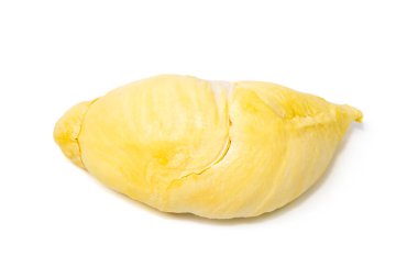 Mon thong durian posası beyaz arka planda izole edilmiş özel kokusu ve kremalı tatlı tadı ile bilinen Tayland meyvesi.