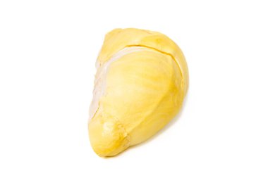 Mon thong durian posası beyaz arka planda izole edilmiş özel kokusu ve kremalı tatlı tadı ile bilinen Tayland meyvesi.