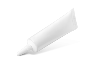 Şeffaf arka planda izole edilmiş kozmetik ürün modeli için sivri uçlu plastik sıkma tüpü, krem, merhem ya da jel ambalajlama için ideal