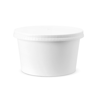 Çevre dostu tasarımı olan ve şeffaf arka planda izole edilmiş ürün modelleri için boş beyaz kağıt yemek kapları.