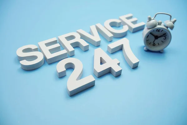 Service Alphabet Letters Blue Background — Stock Photo, Image