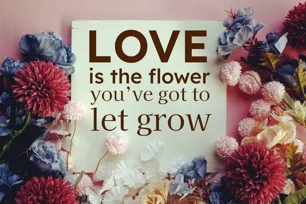 Love is the flower you\'ve gotto let grow text message motivational and inspiration quote