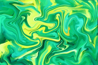 Yeşil dalgalı arka plan tasarımı Grafik sanatçısı aksanlı, şık ve sıvı ve sıvı efektli.
