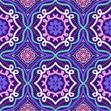 Kusursuz etnik desenli geleneksel geometrik soyut folklor süsü Kabile etnik illüstrasyon geçmişi