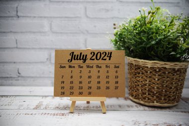 Planlama ve yönetim için Temmuz 2024 aylık takvim