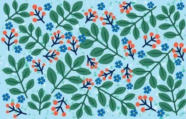 Bahar botanik çiçekli el, moda, kumaş, tekstil, duvar kağıdı, pankart, kapak, baskı, poster, ağ, ambalaj ve selamlama ve davetiye kartı için illüstrasyon tasarımı