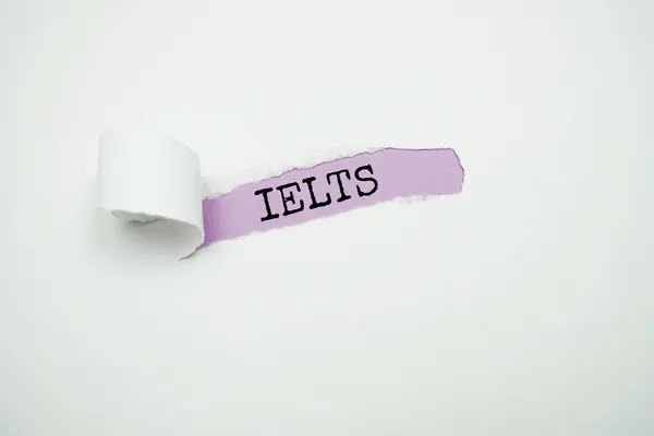 stock image IELTS text message on purple background