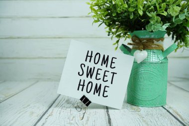 Home Sweet Home kağıt kart üzerindeki yapay mesaj