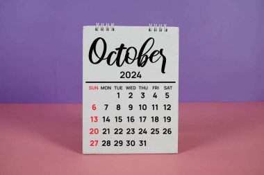 Planlama ve yönetim için yıllık yıllık takvim Ekim 2024