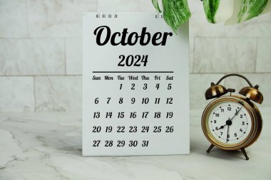 Planlama ve yönetim için yıllık yıllık takvim Ekim 2024