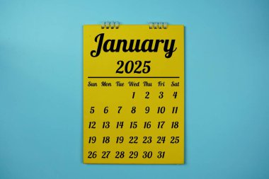 Planlama ve yönetim için yıllık yıllık Ocak 2025 masa takvimi