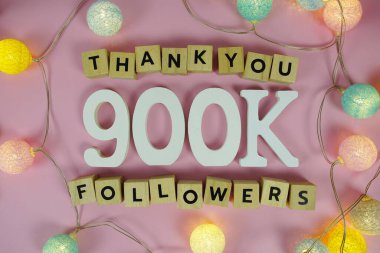 Thank You 900000, 900K Followers congratulation and celebration social media subscribers and followers clipart