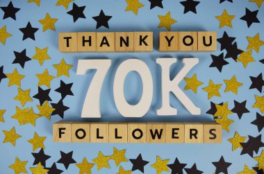 Thank You 70000, 70K Followers congratulation and celebration social media subscribers and followers clipart