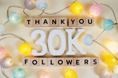 Thank You 30000, 30K Followers congratulation and celebration social media subscribers and followers clipart