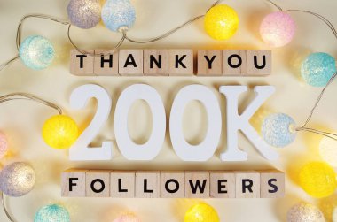 Thank You 200000, 200K Followers congratulation and celebration social media subscribers and followers clipart