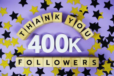 Thank You 400000, 400K Followers congratulation and celebration social media subscribers and followers clipart