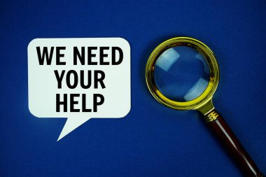 Konuşma balonunda, mavi üzerinde büyüteç görünümlü yardım metninize ihtiyacımız var.