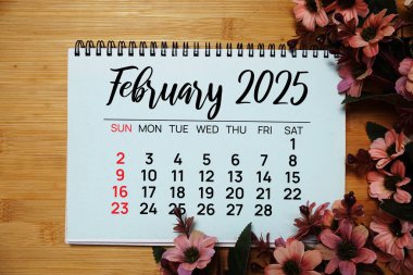 Şubat 2025 Aylık masa takvimi