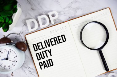 DDP - Duty teslim edildi Not defterine kısaltma ödendi, iş konsepti geçmişi