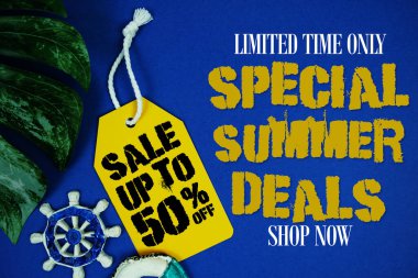 Özel Yaz Satışı% 50 Promosyon Teklif İndirimi Perakende Alışveriş Konsepti