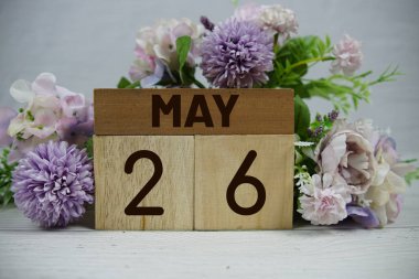 Tahta Takvim 26 Mayıs 'ı gösteriyor. 26 Mayıs 'ta