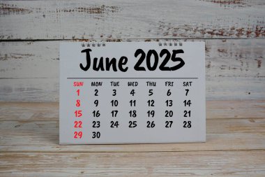 Planlama ve yönetim için yıllık Haziran 2025 masa takvimi