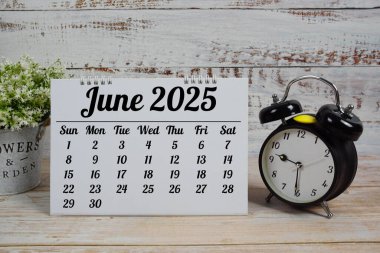Planlama ve yönetim için yıllık Haziran 2025 masa takvimi