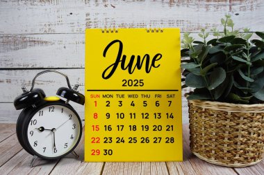 Planlama ve yönetim için yıllık Haziran 2025 masa takvimi