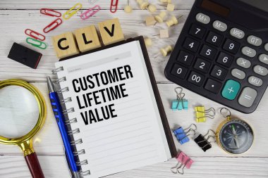 CLV - Not defterindeki Müşteri Ömür Boyu Değeri kısaltması, iş ve finansal konsept geçmişi