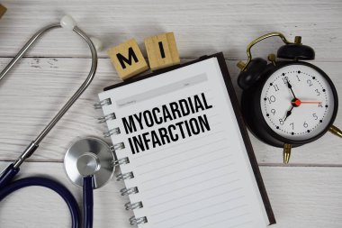 Not defterinde, sağlık arabasında ve tıbbi konsept geçmişinde miyokard enfarktüsü kısaltması