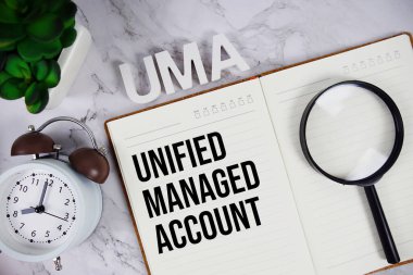 UMA - Not defterindeki Birleşik Yönetimli Hesap kısaltması, iş konsepti geçmişi
