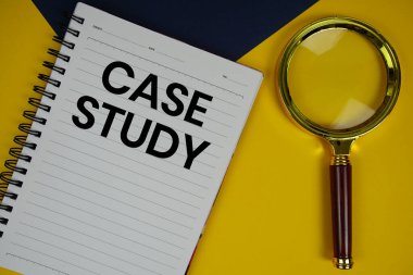 Sarı zemin üzerinde büyüteç olan vaka çalışma metni