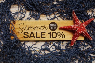 Yaz indirimi% 10 indirimli Promosyon İndirimli Alışveriş Konsepti