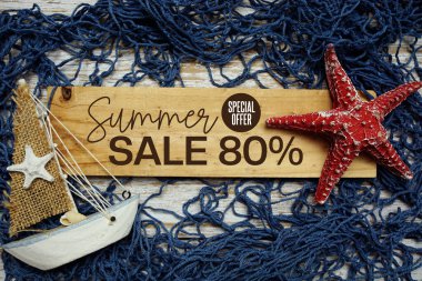 Yaz Satışı% 80 indirimli Promosyon İndirimli Alışveriş Konsepti