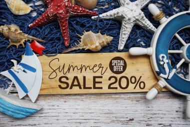 Yaz Satışı% 20 indirimli Promosyon İndirimli Alışveriş Konsepti