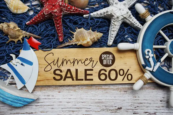 Yaz indirimi% 60 indirimli Promosyon İndirimli Alışveriş Konsepti