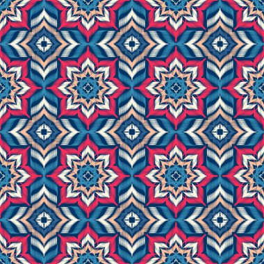 Kusursuz etnik Tekstil deseni geometrik soyut folklor süsü baskı, giysi ve eşarp için kabile etnik illüstrasyon tasarımı