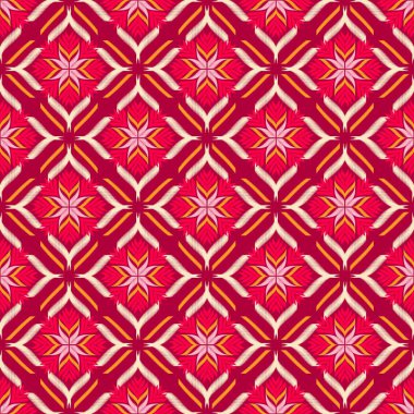 Kusursuz etnik Tekstil deseni geometrik soyut folklor süsü baskı, giysi ve eşarp için kabile etnik illüstrasyon tasarımı