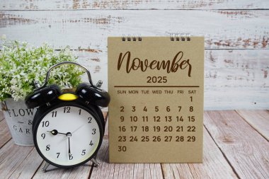 November 2025 annual monthly desk calendar for planning and management