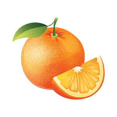 Turuncu meyve yaprakları ile