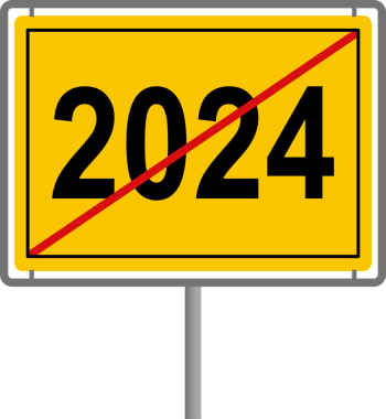 Ortschild Jahresende Jahreszahl 2024