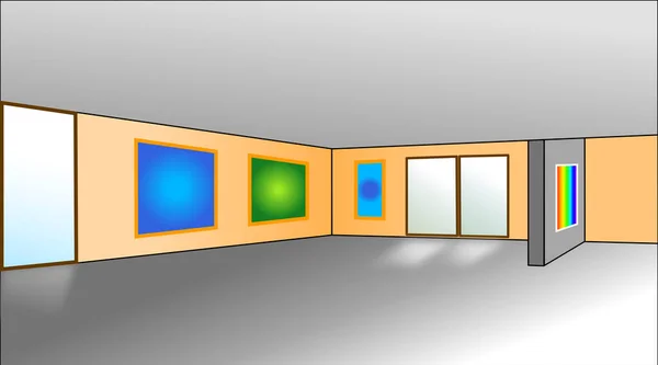 interior design with color frames