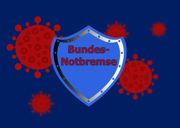 german virus banner design. vector flag with virus protection and virus related concept